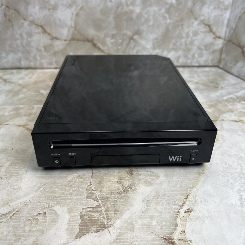 Nintendo Wii RVL-101 Console Black Wii Family Edition System Only Tested Working
